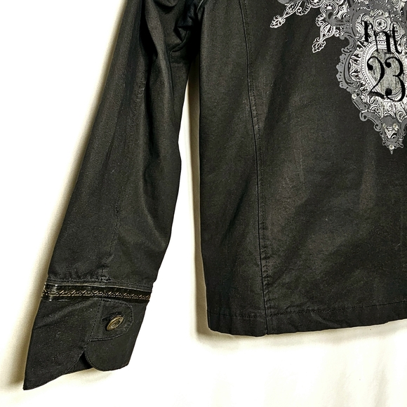 rnt23 Ron Tomson Urban Outdoor Wear Mens Y2K 90's Black Denim Jacket XXL - Picture 9 of 16